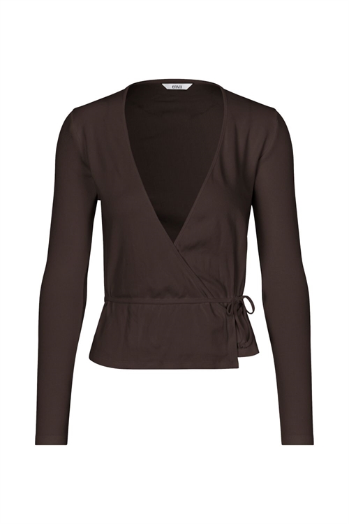 ENVII ENALLY LS WRAP TEE CHOCOLATE TARTE